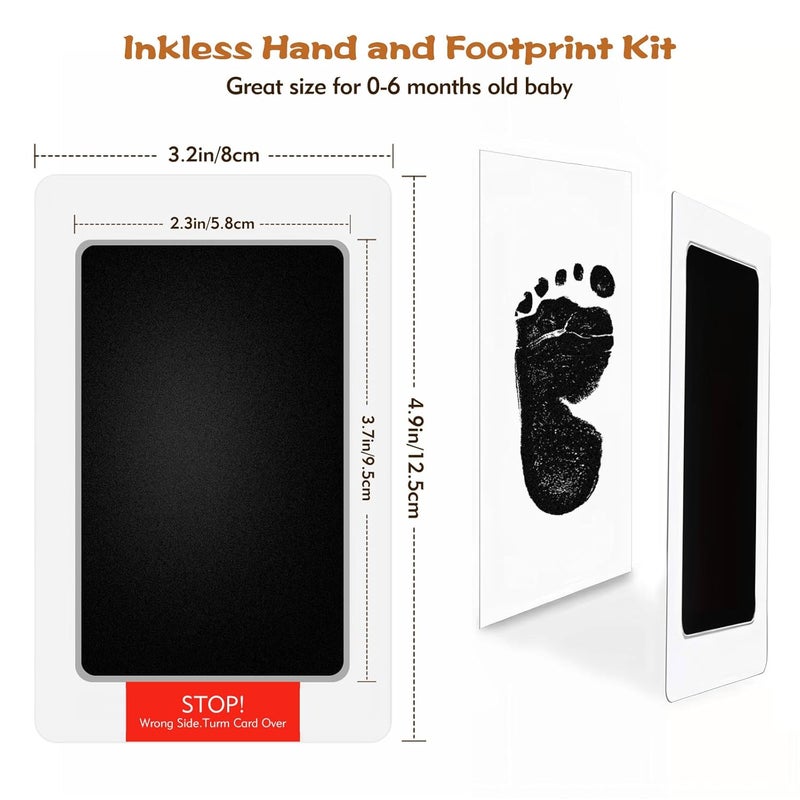 Lorzot Baby Footprint Kit, 4-Pack Inkless Hand and Footprint Kit, Clean-Touch Baby Hand and Footprint Kit Dog Paw Print Kit Dog Nose Print Kit for Newborn and Pet, 4 Ink Pads and 8 Imprint Cards - Image 3